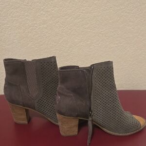Toms Perforated Gray Ankle Booties